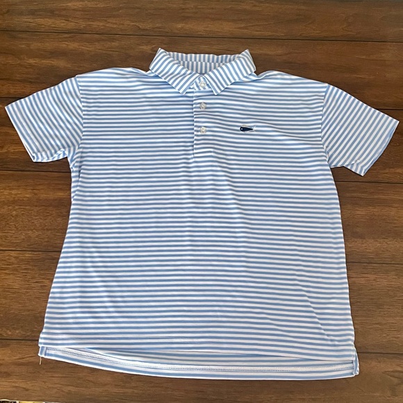 Southern Lure Other - Southern Lure Boys Largish Striped Blue and White Polo Shirt